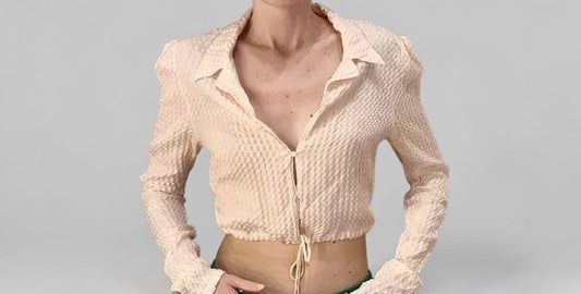 *rare* chloe spring summer 1998 blush pink cropped blouse