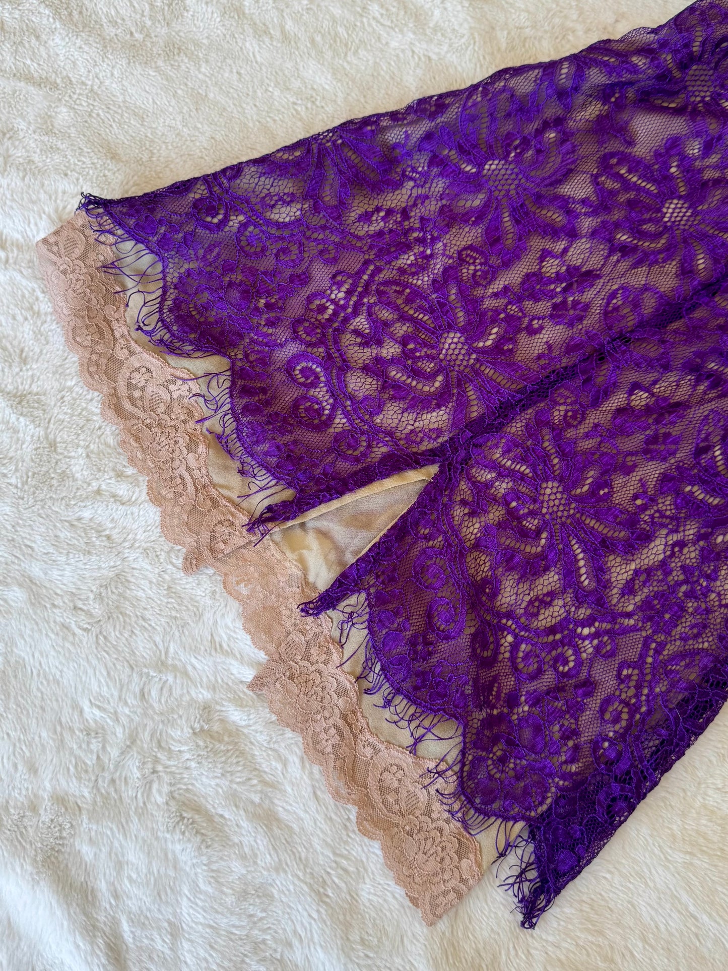 dolce & gabbana 2000's purple layered lace dress