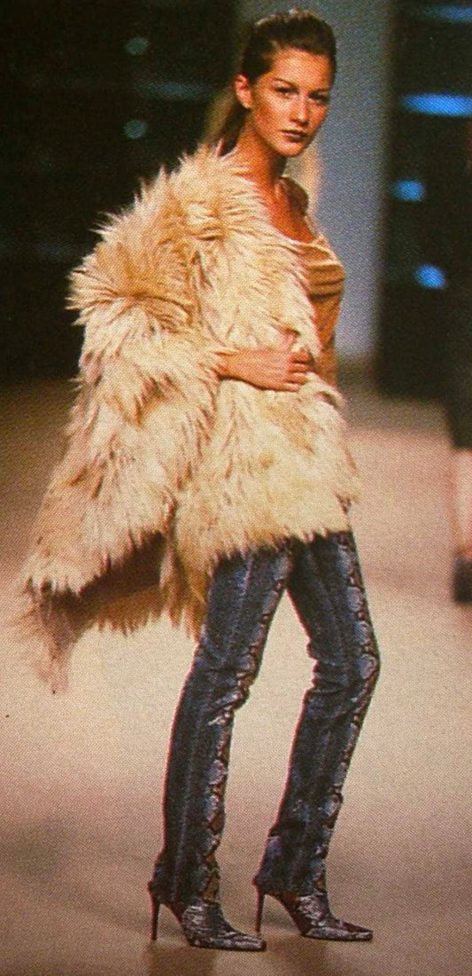Roberto Cavalli F/W 1998 runway snake print jeans