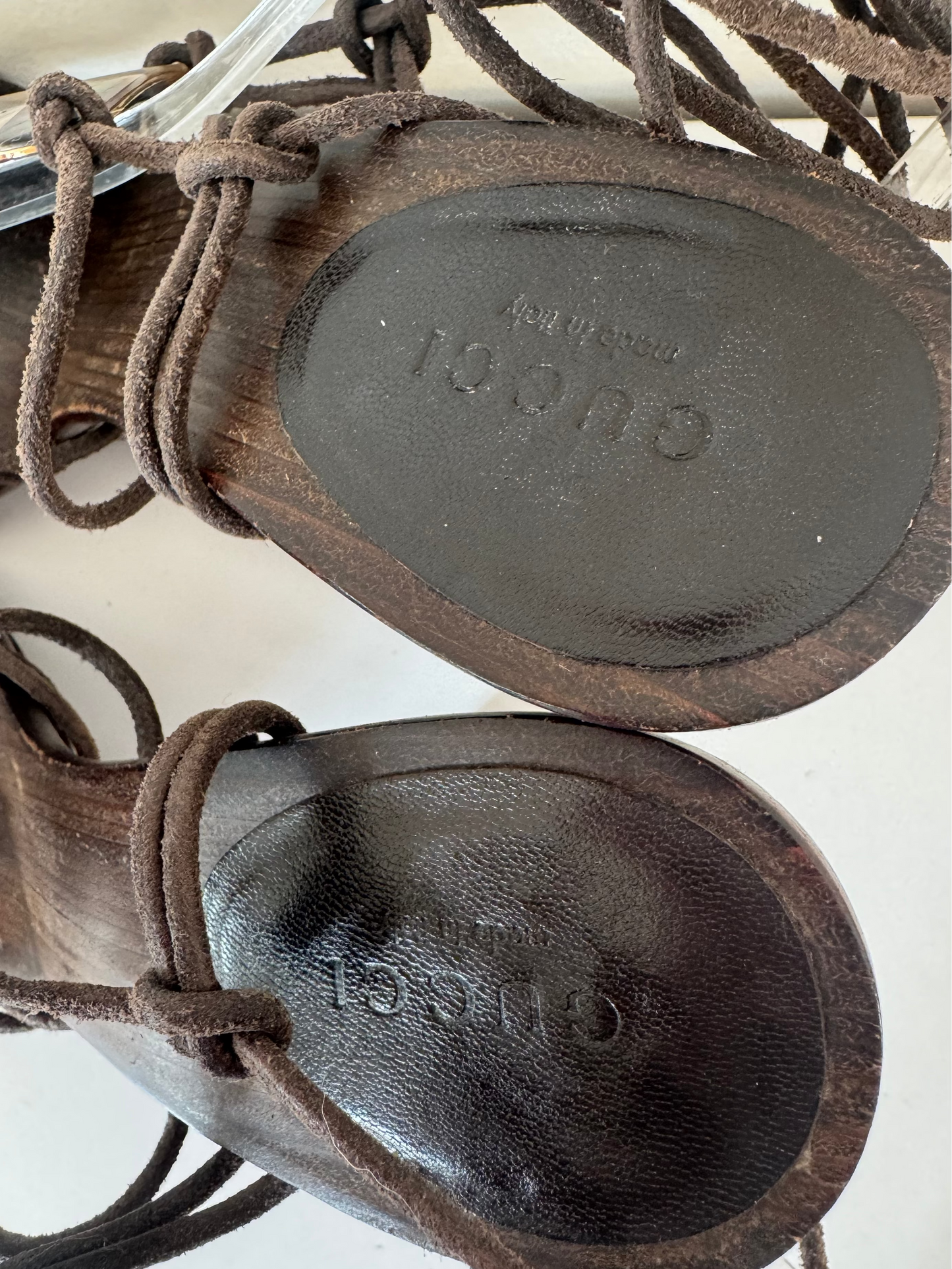 *rare* gucci f/w 2002 mother of pearl heels