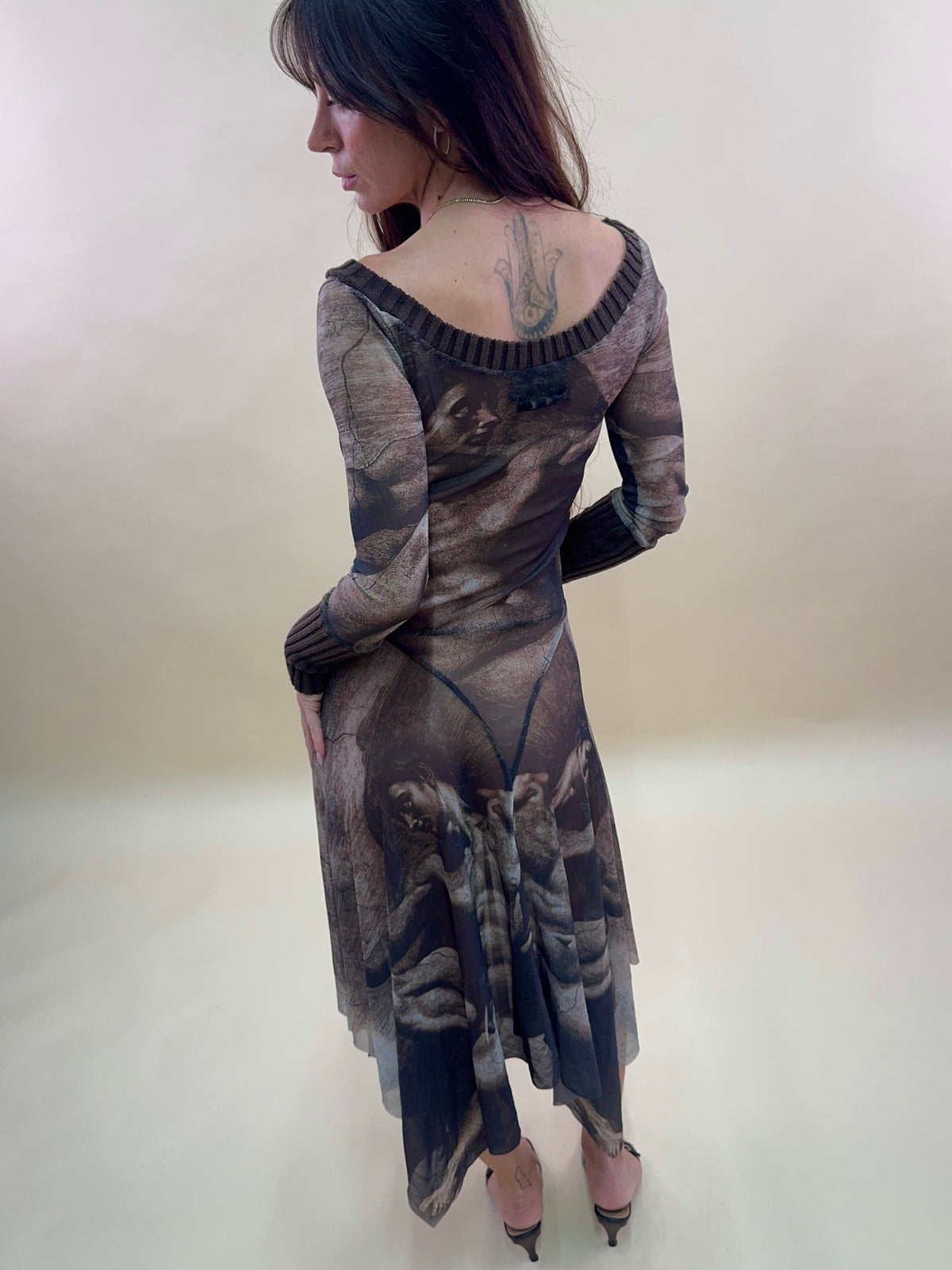 (rare) Jean Paul Gaultier S/S 1995 'Creation of Adam' runway midi dress