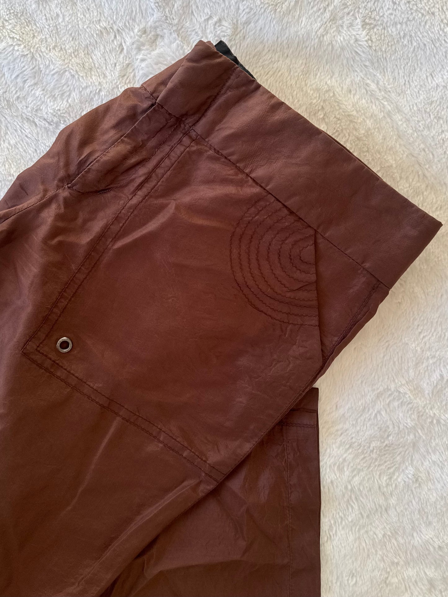 gucci s/s 2003 brown silk cropped capri pants