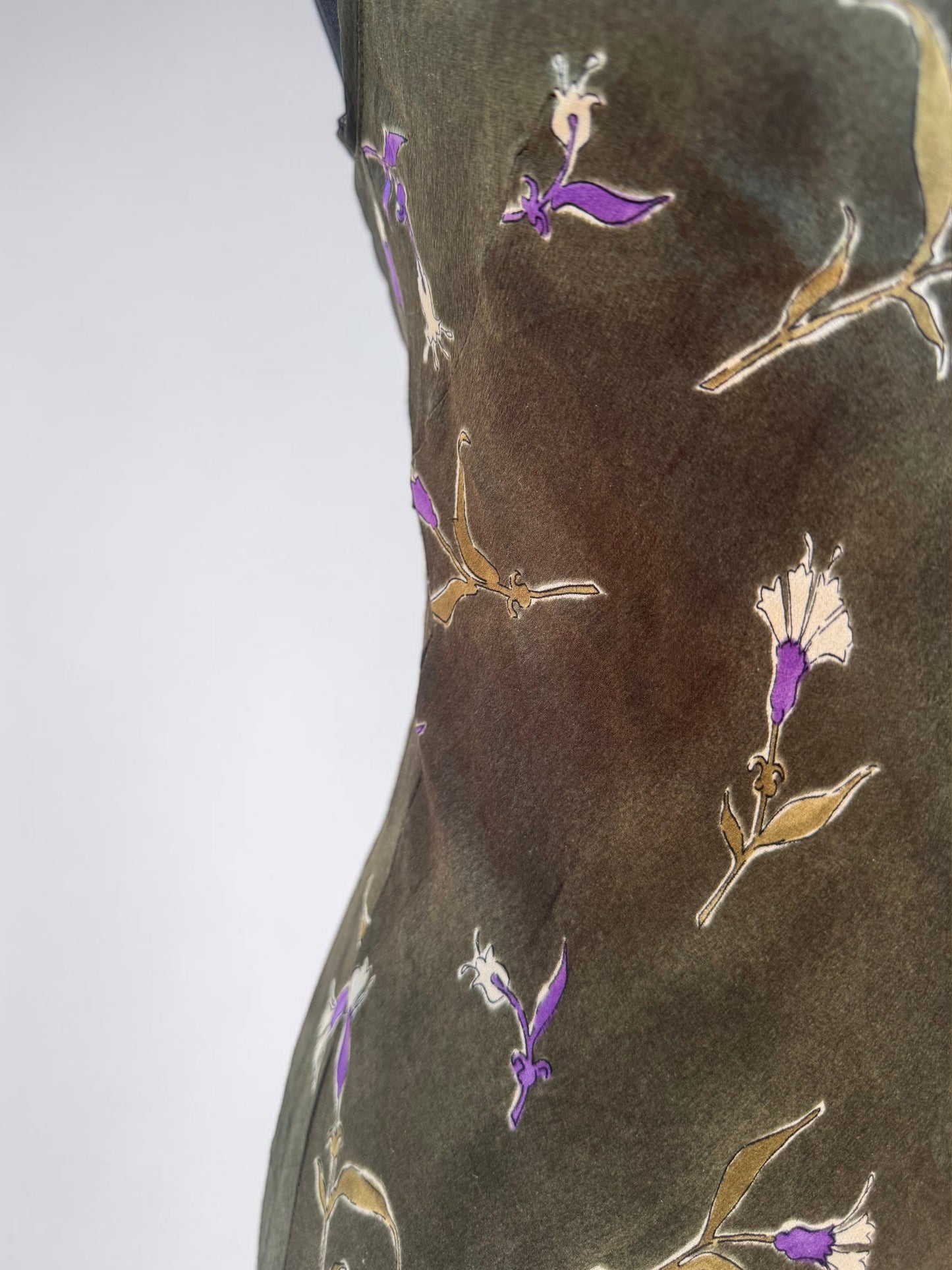 *rare* prada spring summer 1997 green silk lily dress