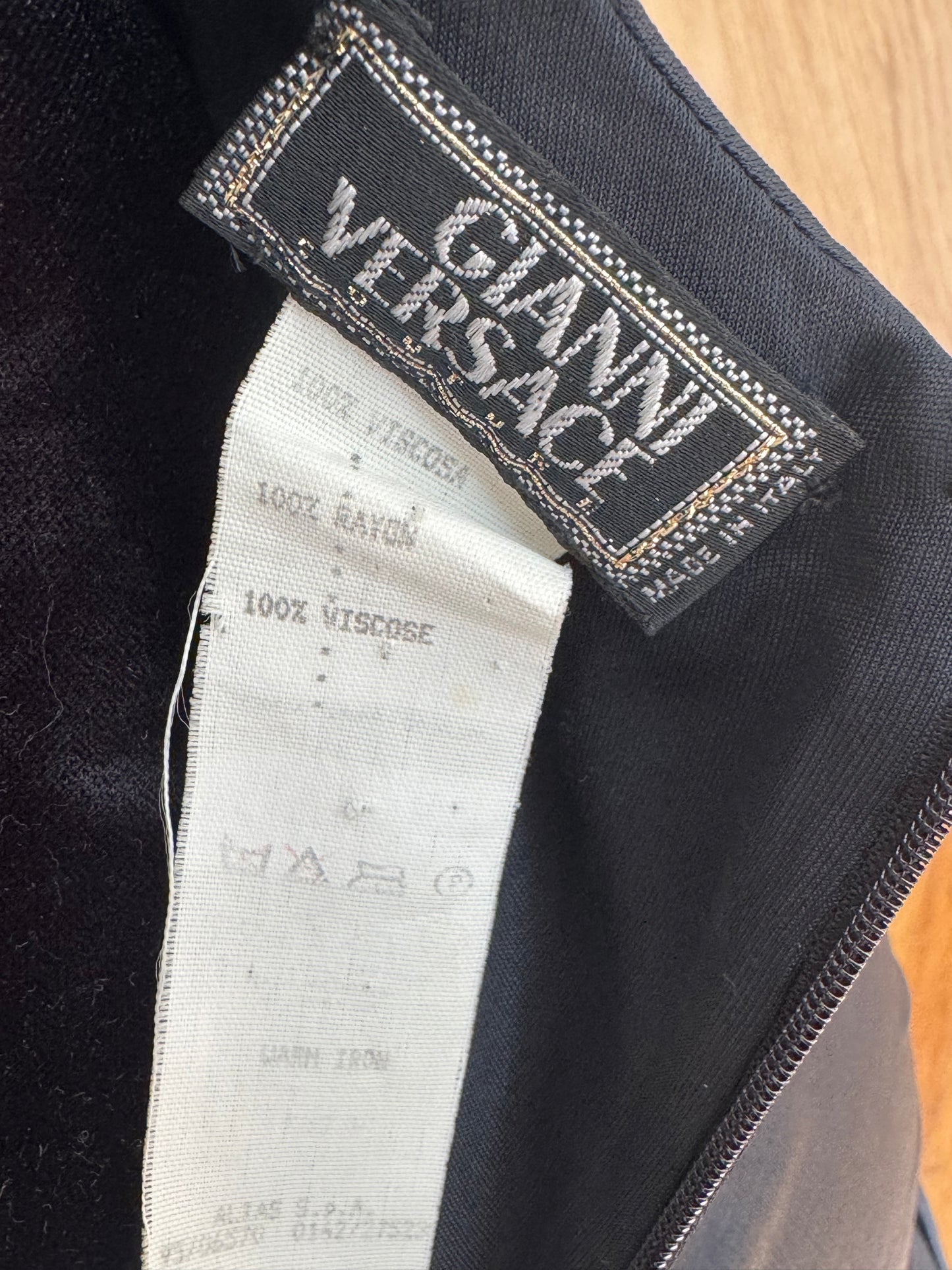 *rare* gianni versace couture spring summer 1995 black backless dress