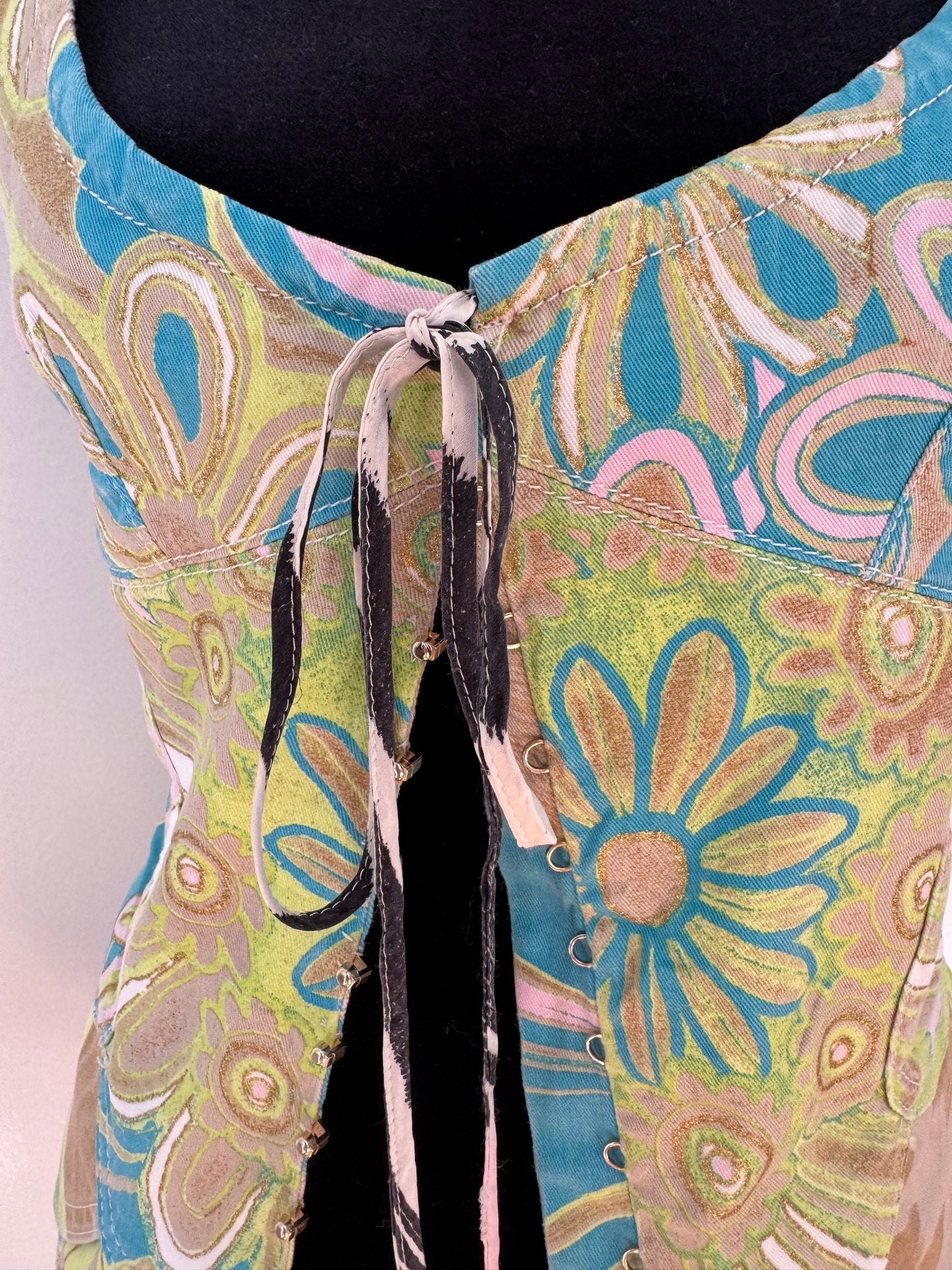 roberto cavalli spring summer 2003 floral corset top