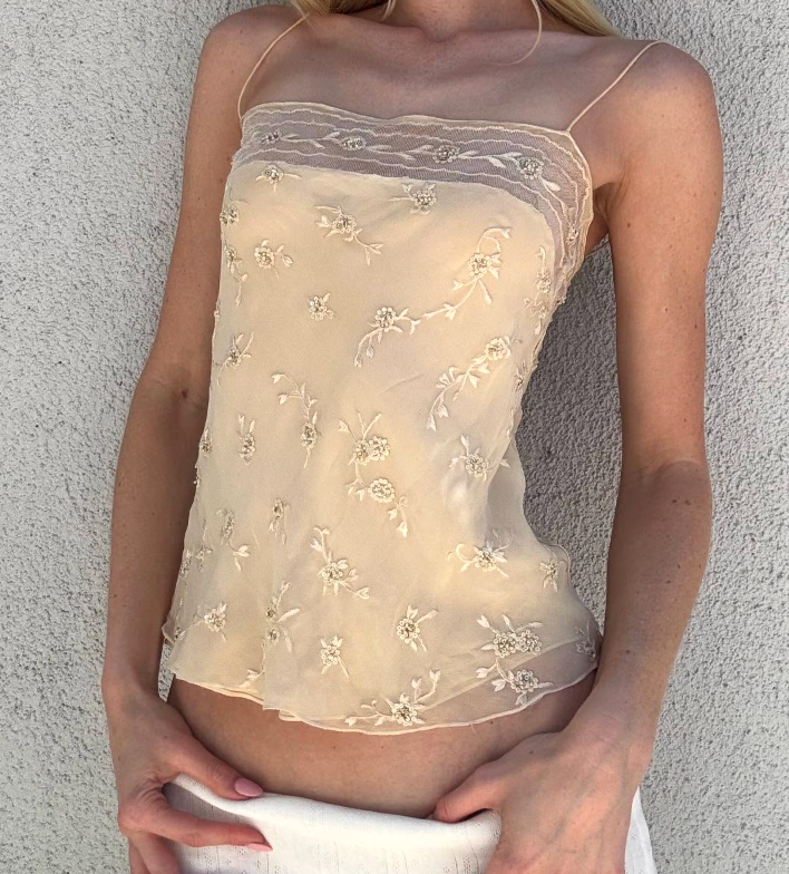 *rare* ralph lauren spring summer 1998 silk lace top