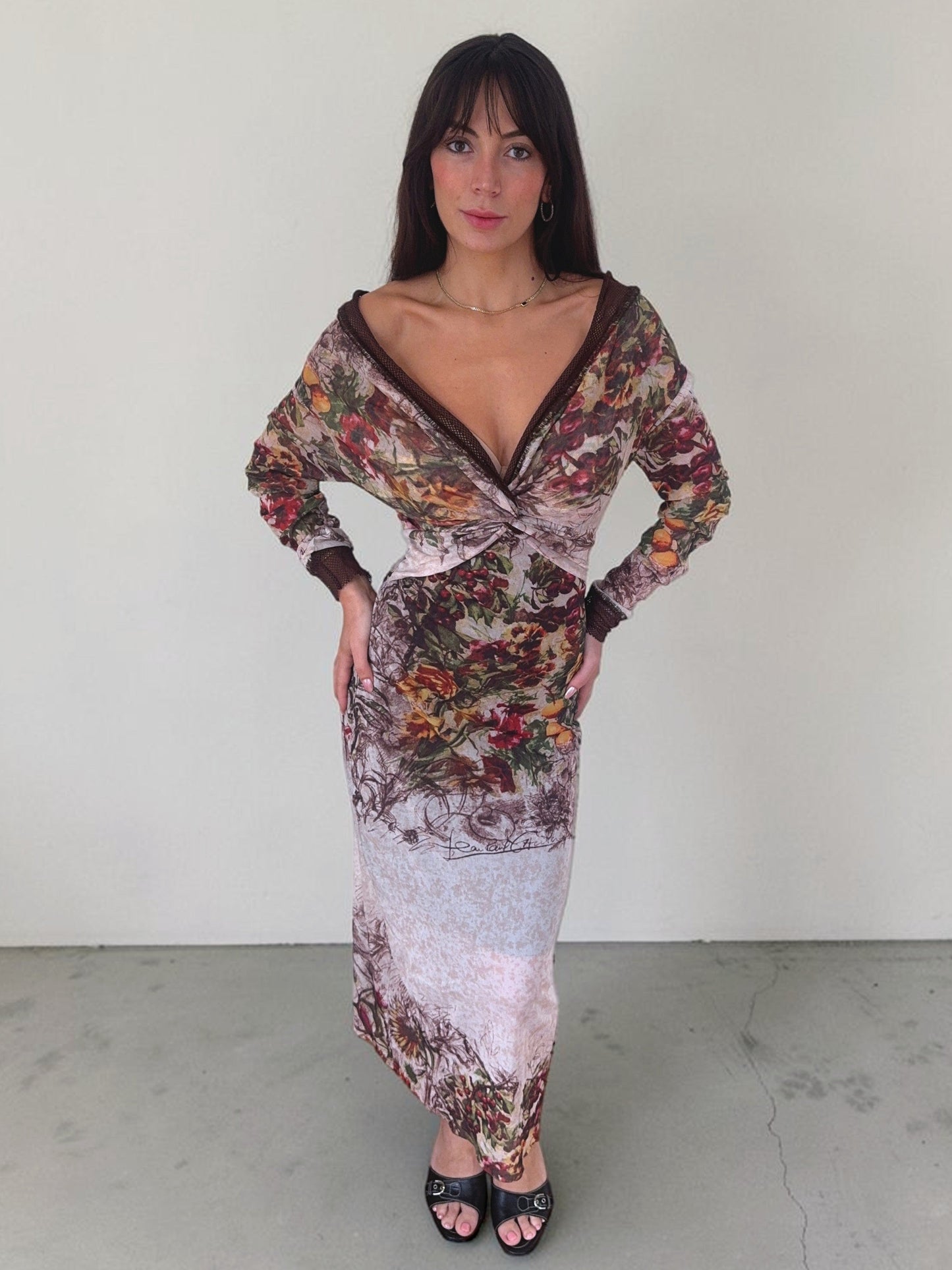 *rare* jean paul gaultier s/s 1999 floral maxi dress