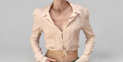 *rare* chloe spring summer 1998 blush pink cropped blouse