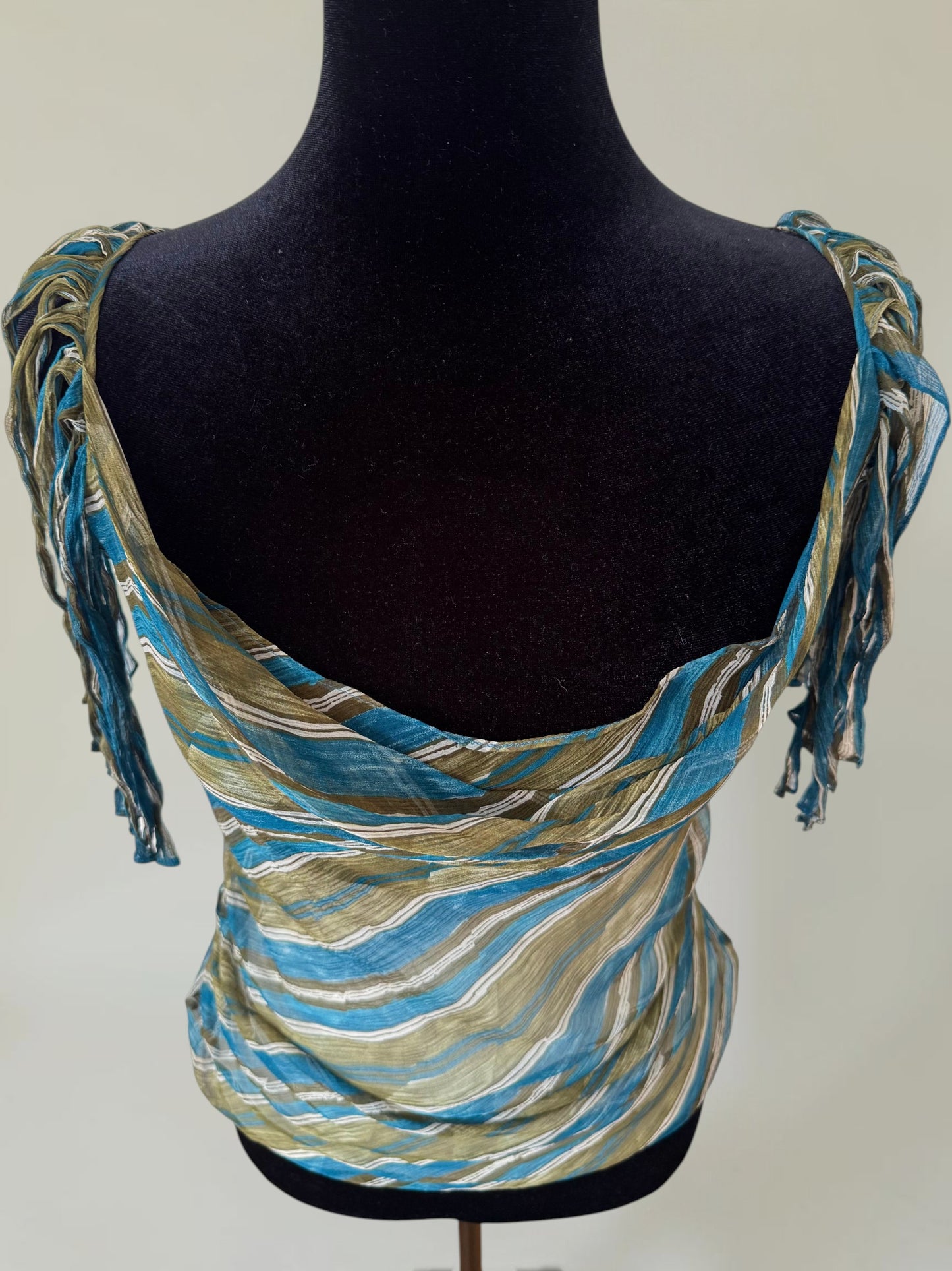 (documented) Catherine Malandrino S/S 2002 silk fringe top
