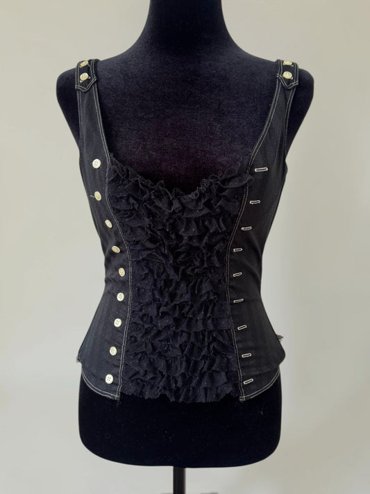 (rare) Chantal Thomass F/W 2006 ruffle button corset top