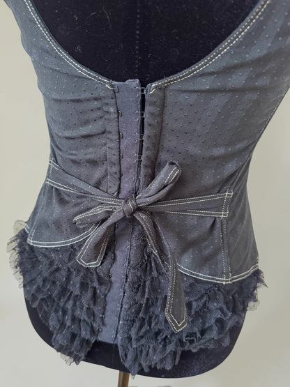 (rare) Chantal Thomass F/W 2006 ruffle button corset top
