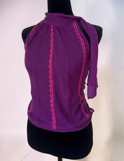 (NWT) Gianni Versace S/S 2002 gold medusa racerback top