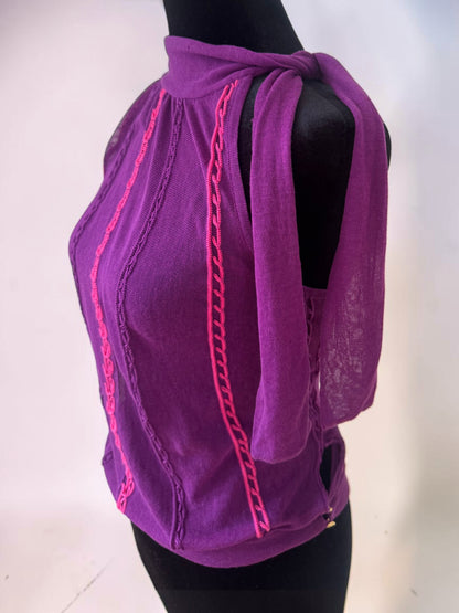 (NWT) Gianni Versace S/S 2002 gold medusa racerback top