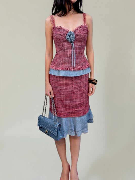 Dolce & Gabbana F/W 2005 tweed top and skirt set