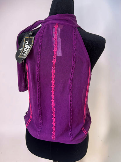(NWT) Gianni Versace S/S 2002 gold medusa racerback top