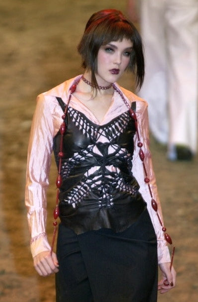 jean paul gaultier spring summer 2001 destroyed leather top