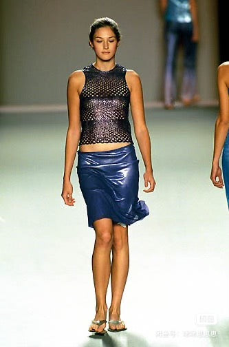 vivienne tam s/s 2000 iridescent orange runway skirt