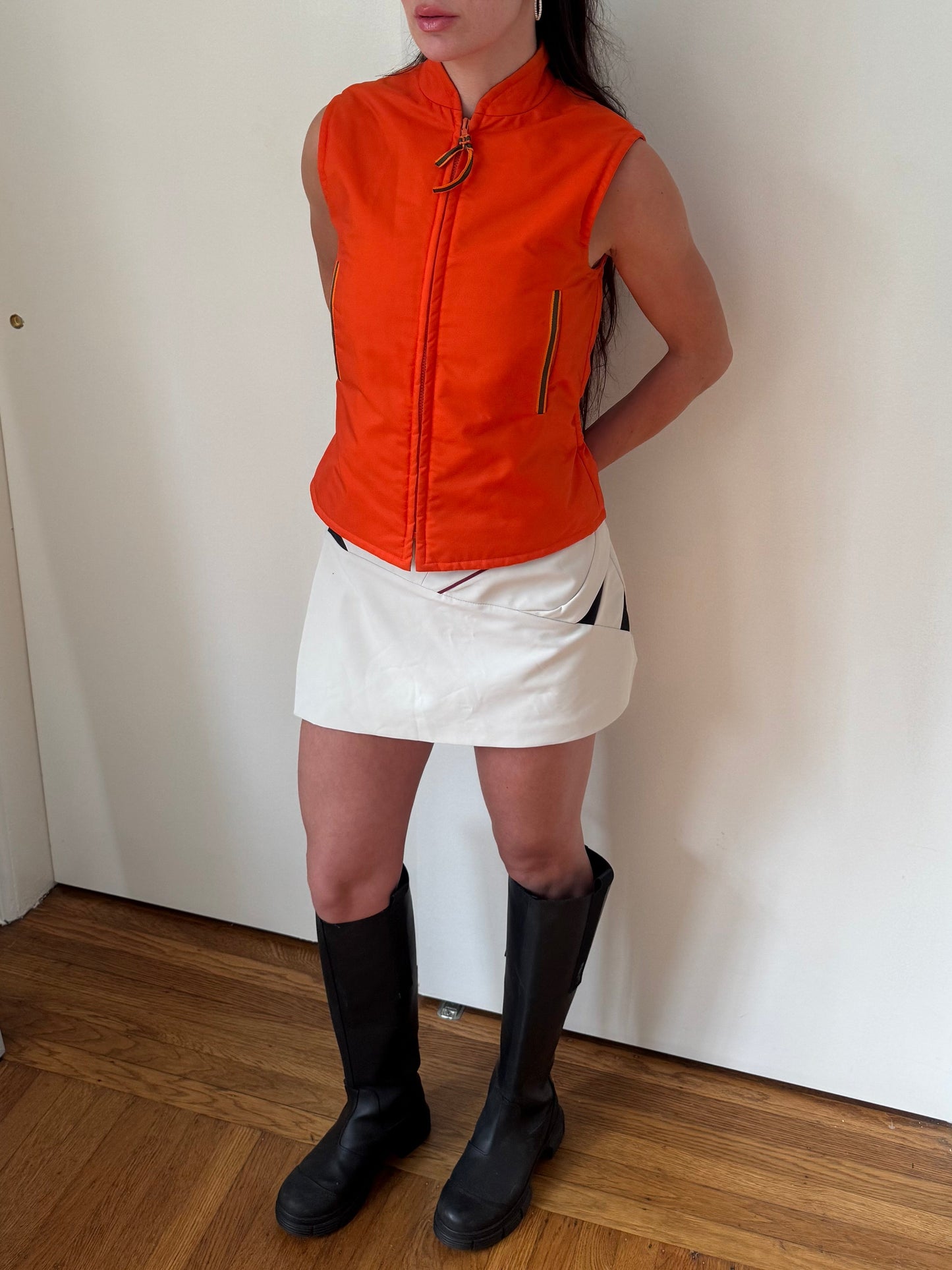 miu miu f/w 1999 orange technical vest