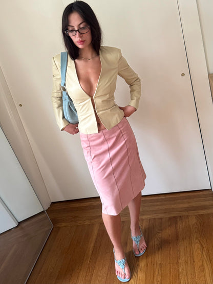 valentino 2000's buttercream leather blazer