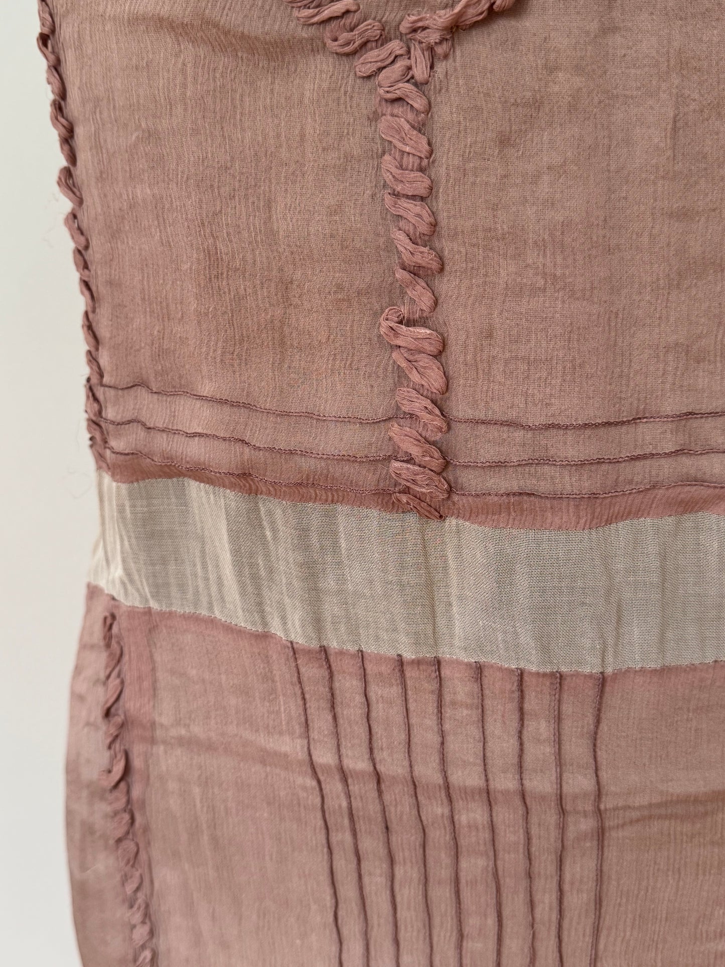 prada fall winter 2005 pink whipstitch silk dress
