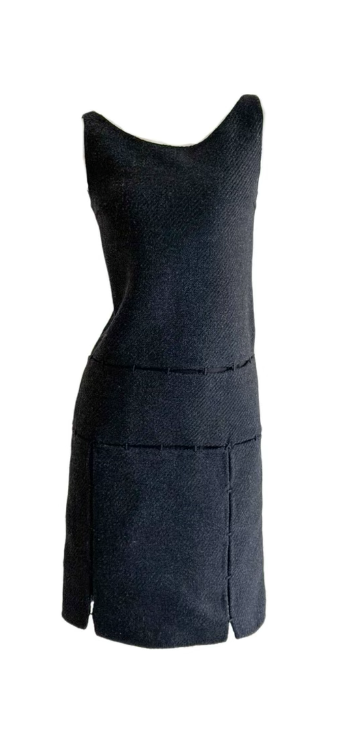 prada fall winter 1998 runway panelled wool dress