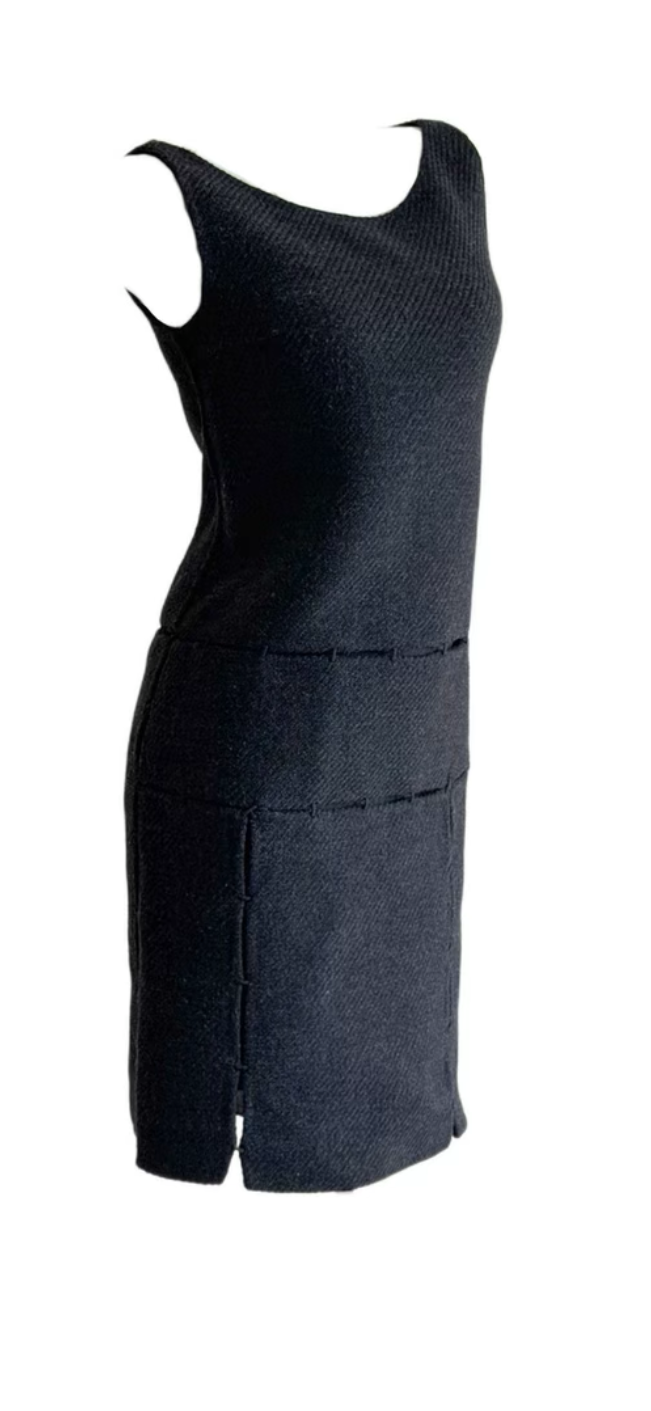 prada fall winter 1998 runway panelled wool dress