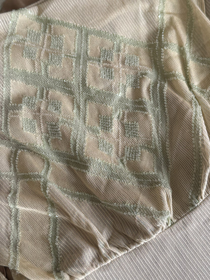 *rare* chloe fall winter 2000 cream and green beaded dress