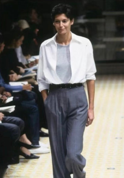 *rare* hermès spring summer 1999 deep v white collared shirt