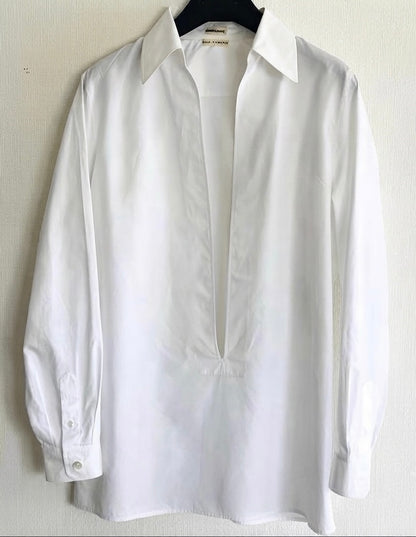 *rare* hermès spring summer 1999 deep v white collared shirt