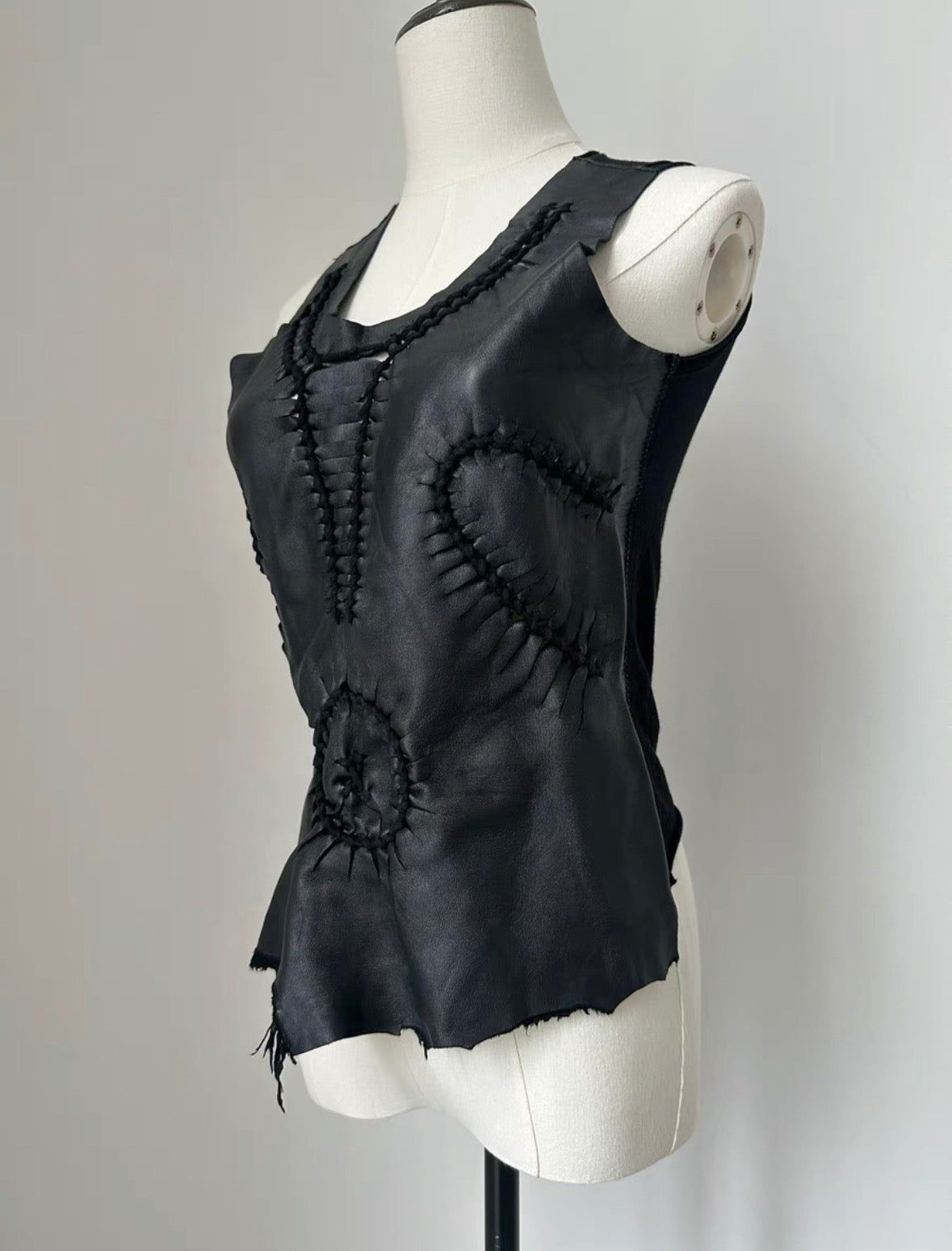 jean paul gaultier spring summer 2001 destroyed leather top