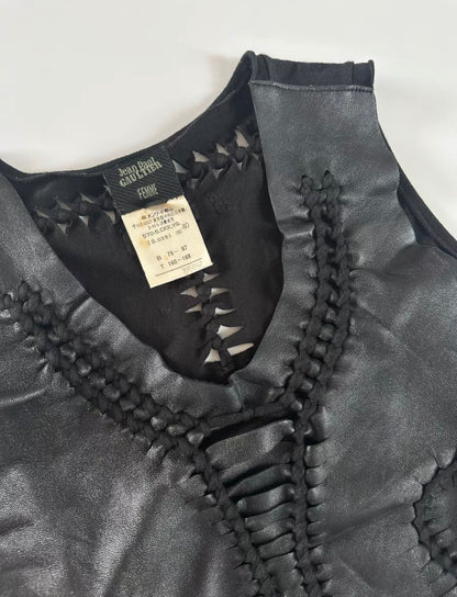 jean paul gaultier spring summer 2001 destroyed leather top