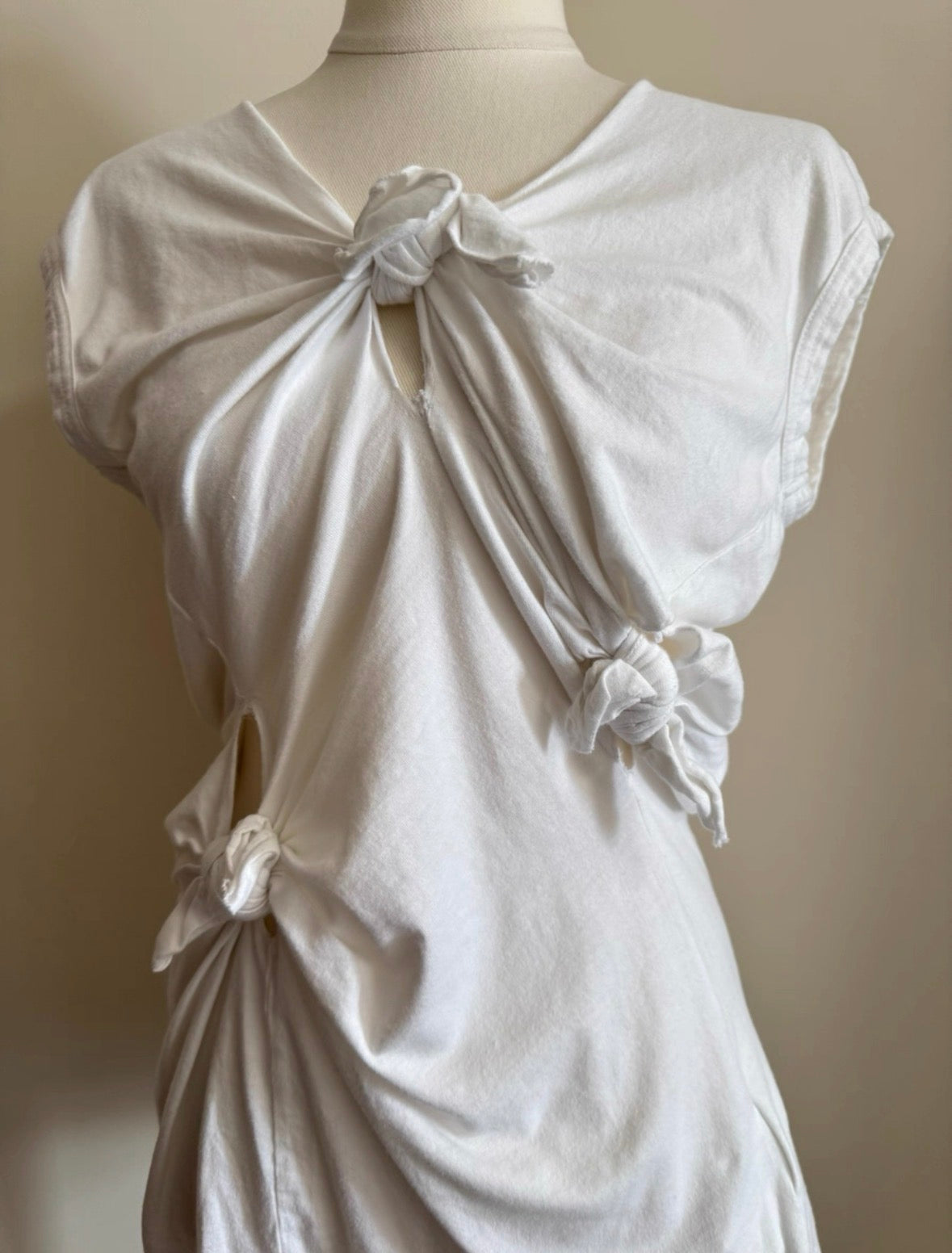 comme des garçons spring summer 2003 knotted white top