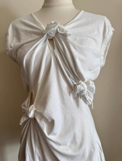 comme des garçons spring summer 2003 knotted white top