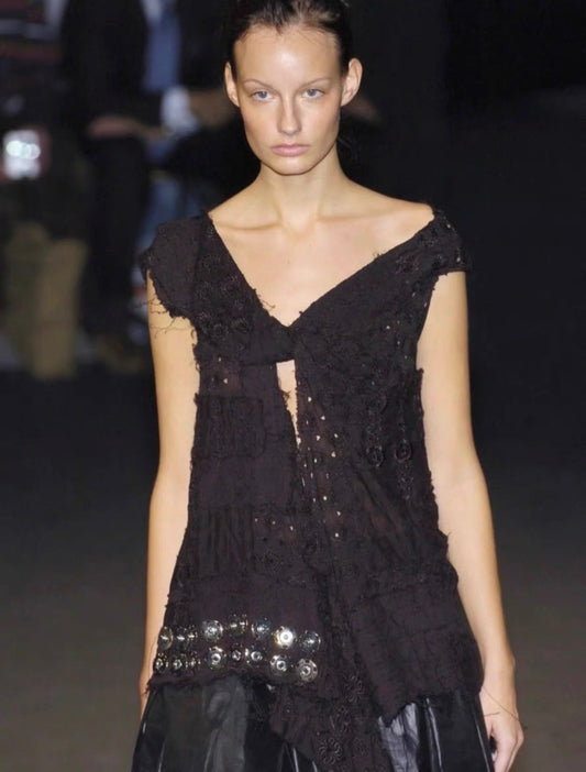 junya watanabe spring summer 2005 embroidered snap top