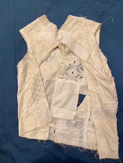 junya watanabe spring summer 2005 embroidered patchwork twist top