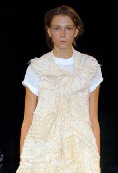 junya watanabe spring summer 2005 embroidered patchwork twist top