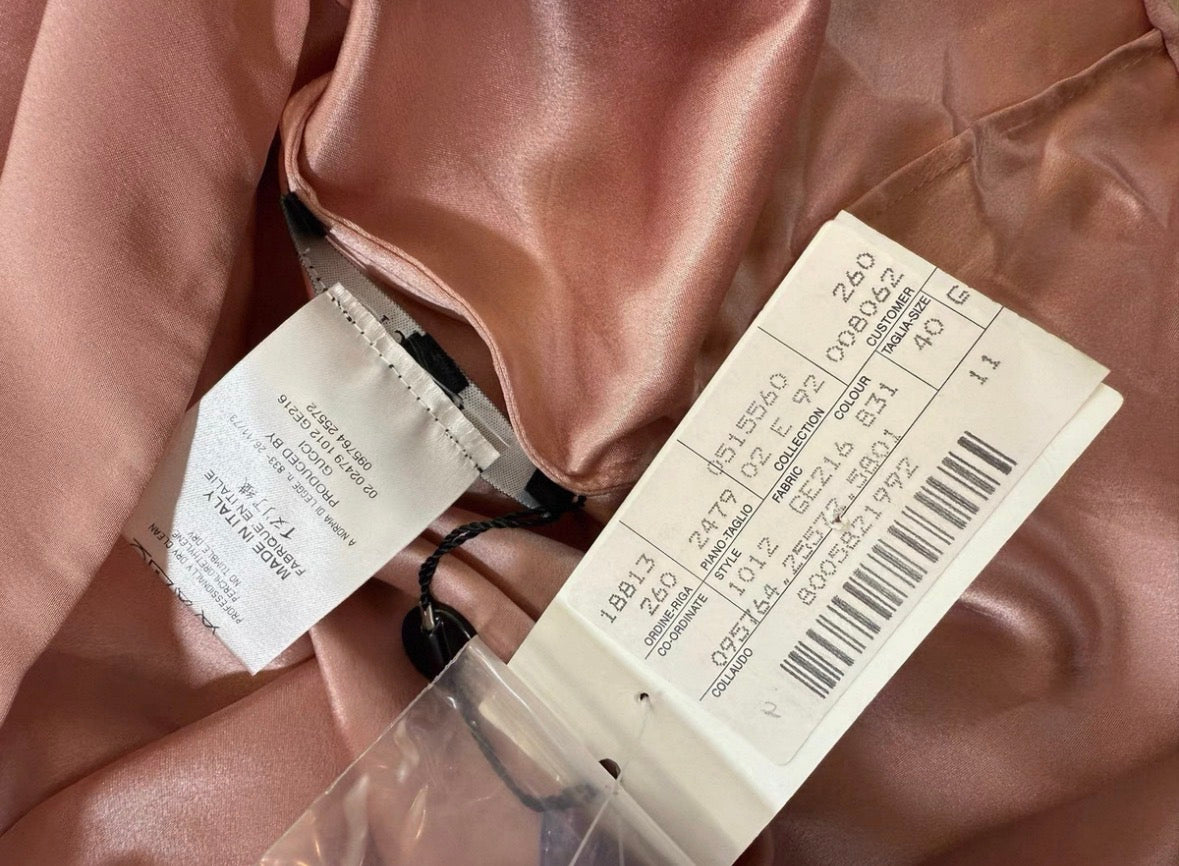 *rare* gucci spring summer 2002 pink silk floral cutout top (new with tags)