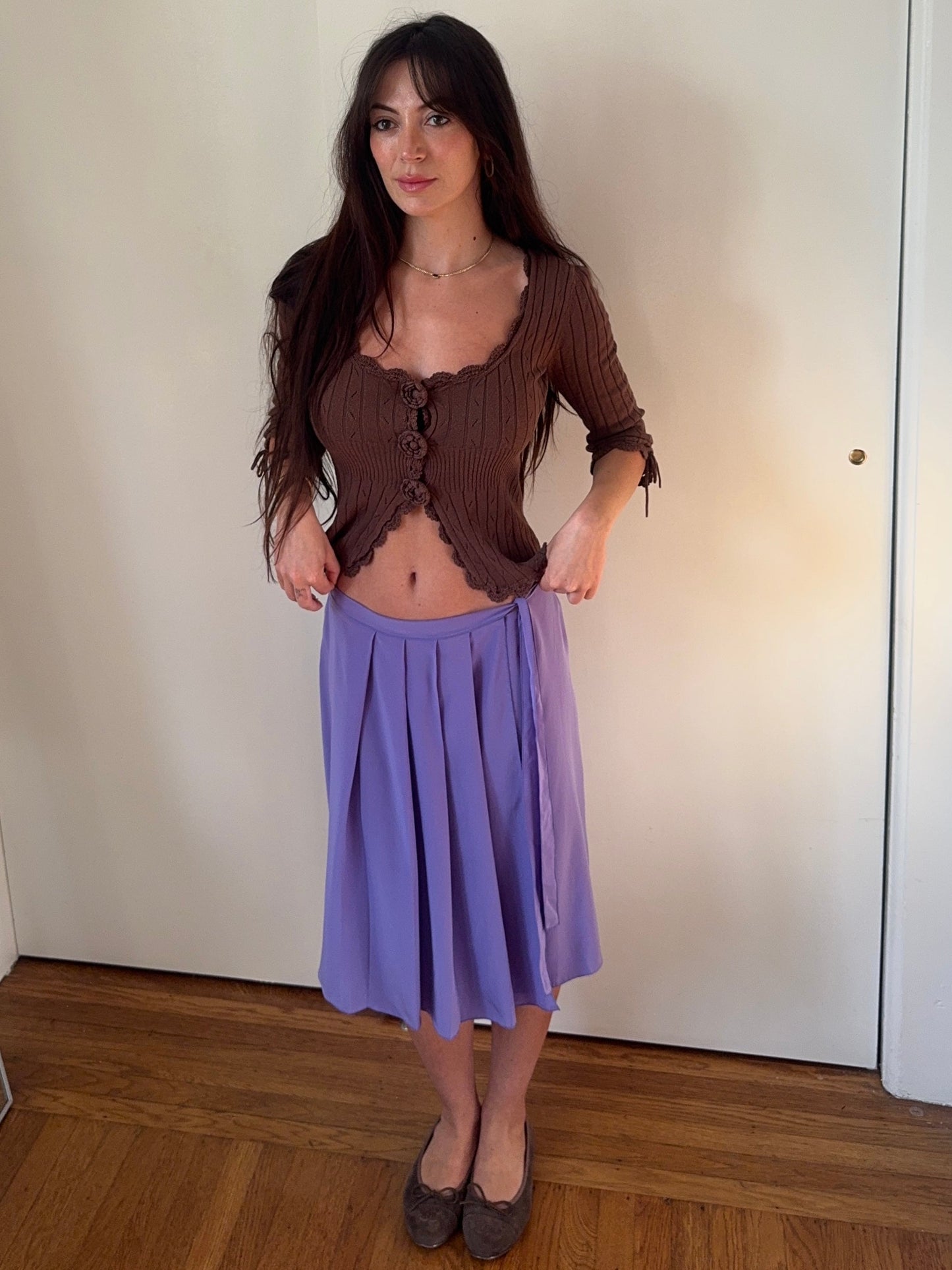 *rare* prada s/s 2000 purple silk skirt