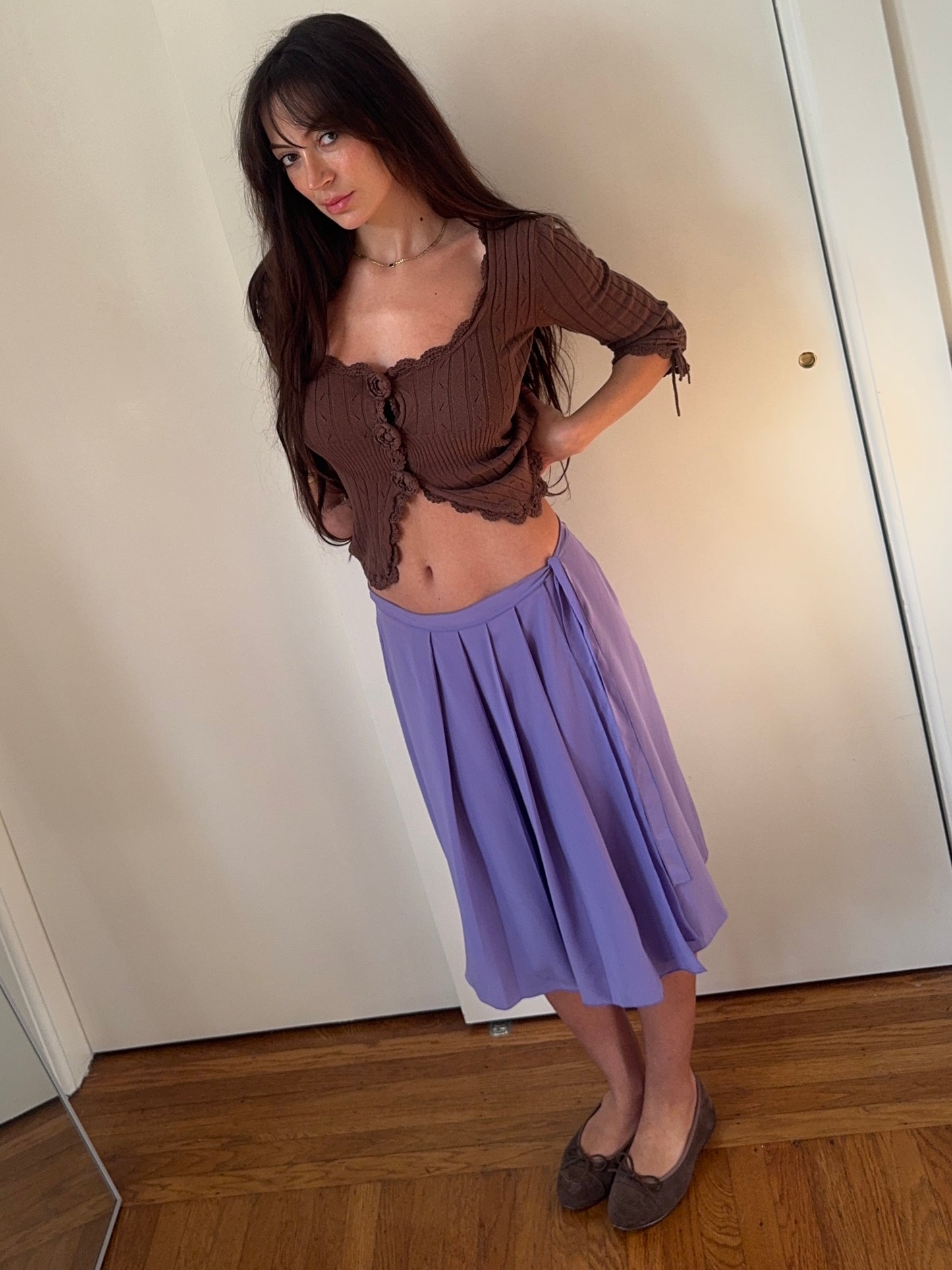 *rare* prada s/s 2000 purple silk skirt