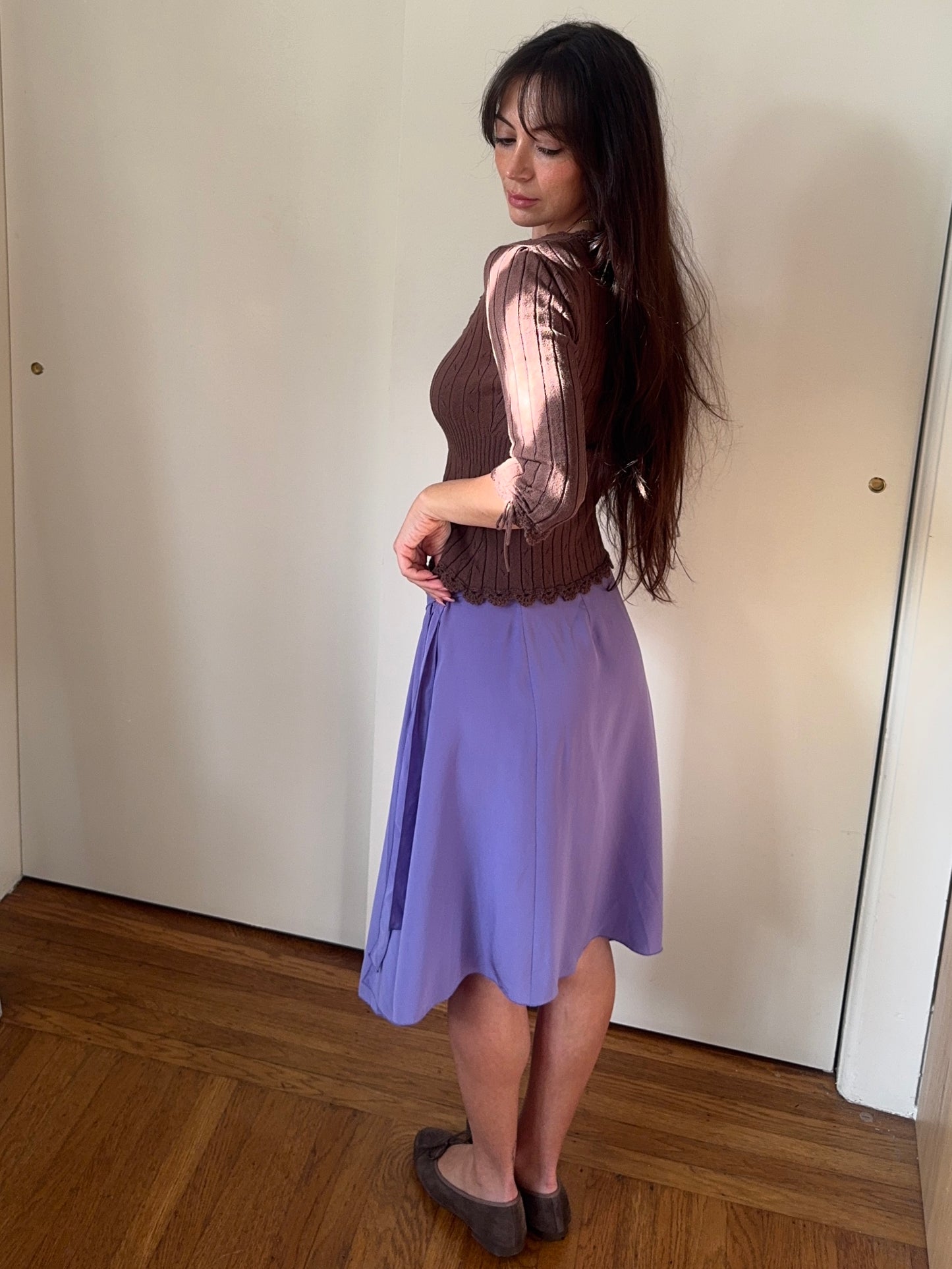 *rare* prada s/s 2000 purple silk skirt