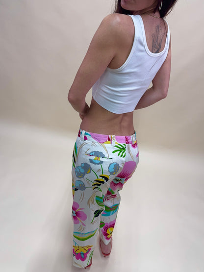 gucci spring summer 2001 white floral pants