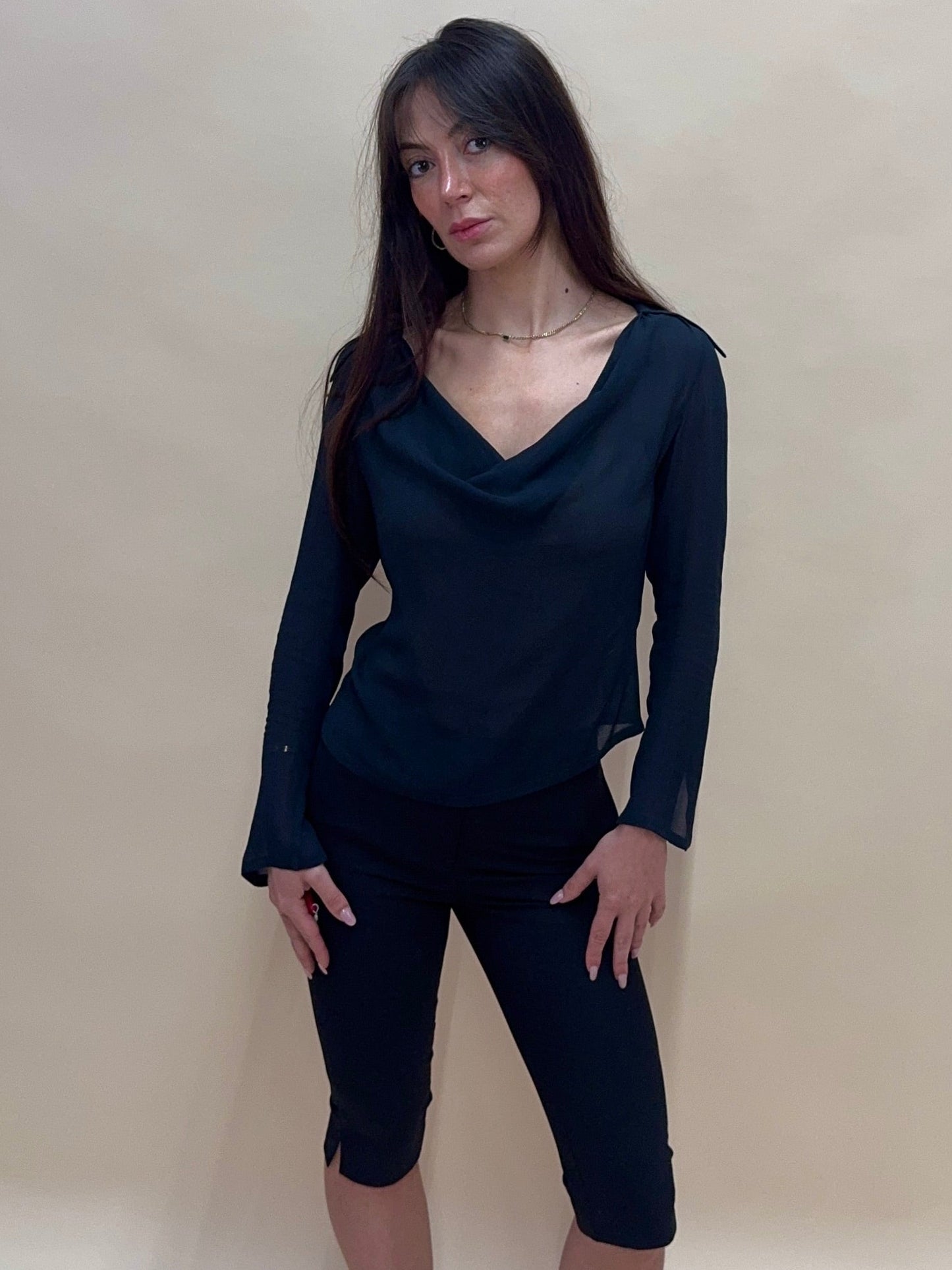 (rare) Gucci S/S 1997 by Tom Ford sheer cowl neck top