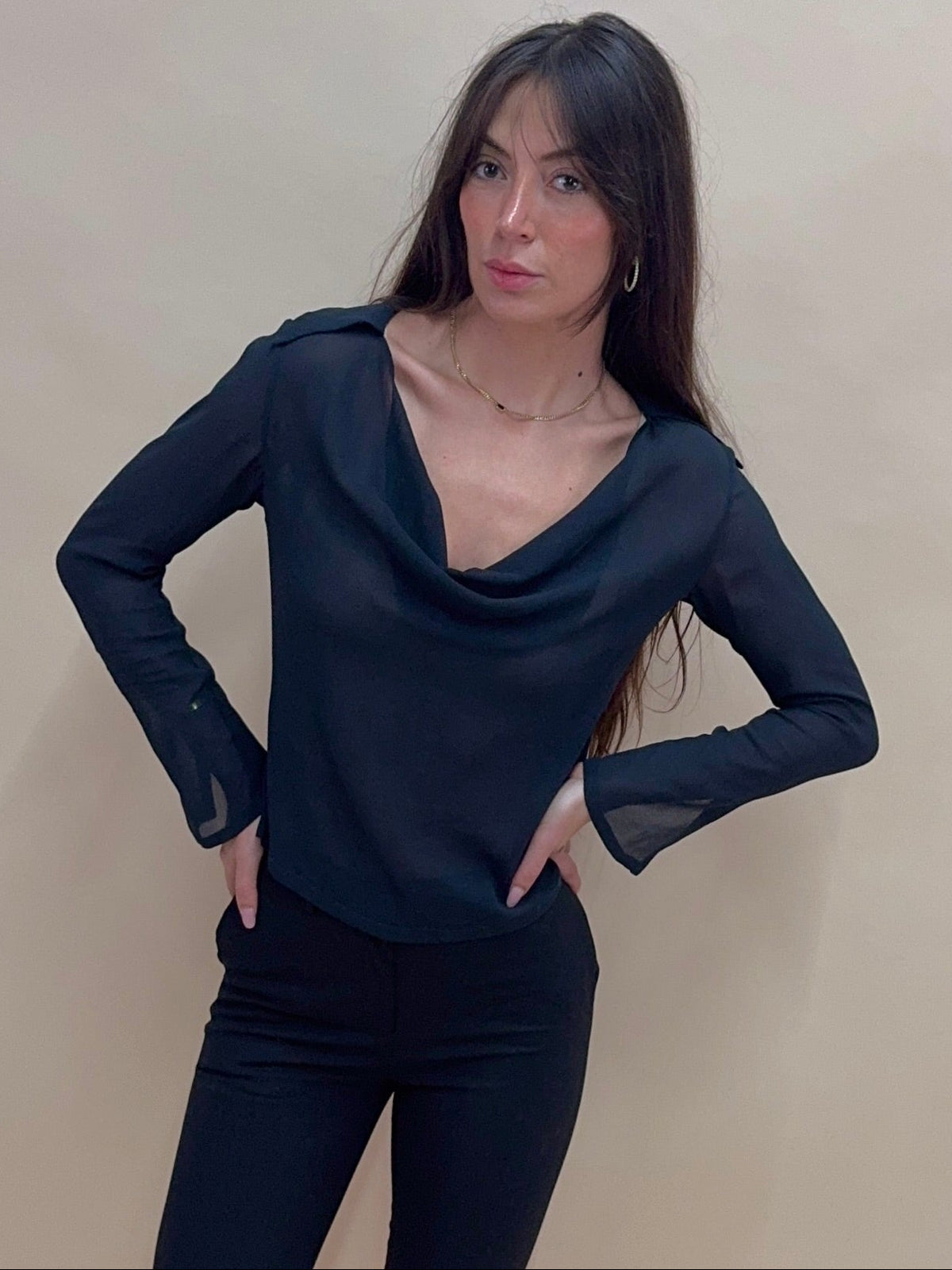 (rare) Gucci S/S 1997 by Tom Ford sheer cowl neck top