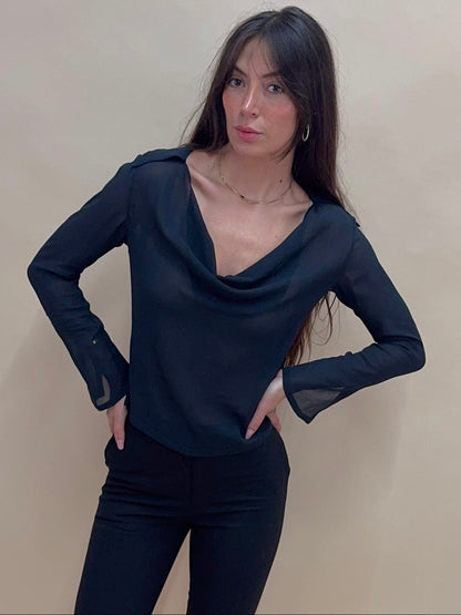 (rare) Gucci S/S 1997 by Tom Ford sheer cowl neck top
