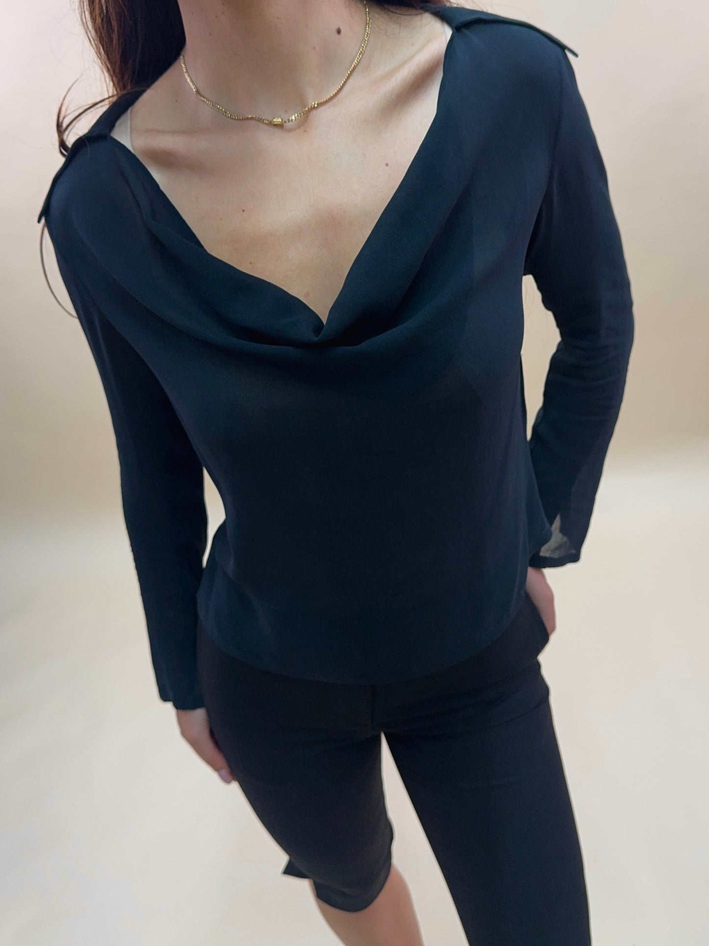 (rare) Gucci S/S 1997 by Tom Ford sheer cowl neck top