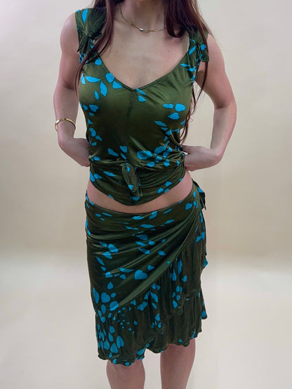 Yves Saint Laurent F/W 2004 by Tom Ford lip kiss skirt and tank set