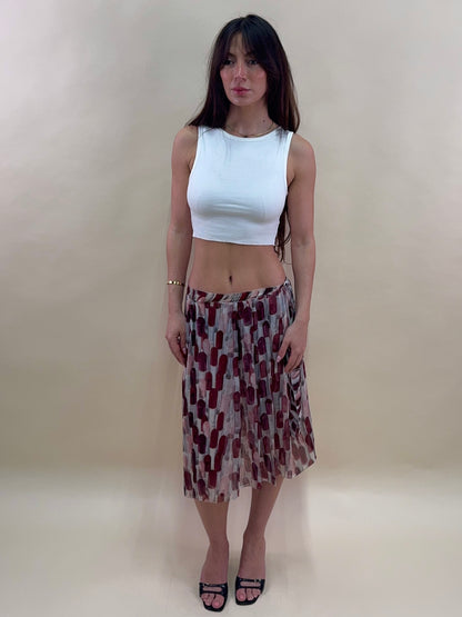 (rare) Prada S/S 2000 runway lipstick silk skirt