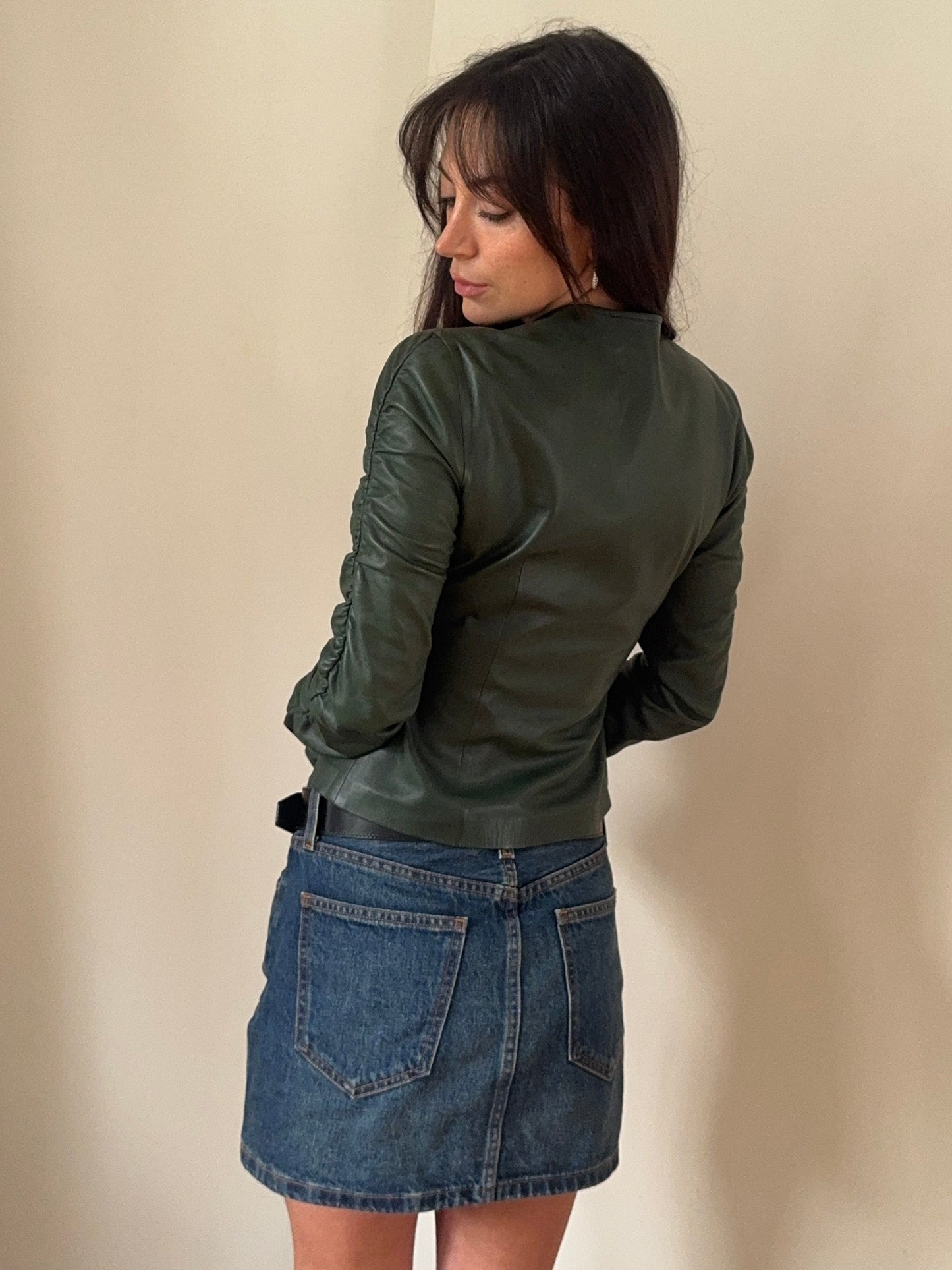 *rare* gucci f/w 1999 green leather jacket