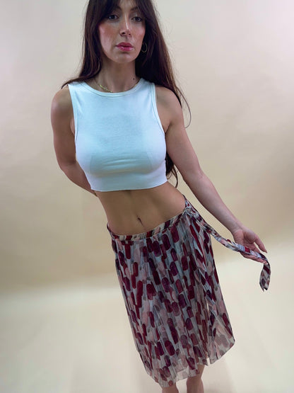 (rare) Prada S/S 2000 runway lipstick silk skirt