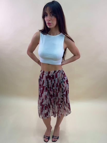 (rare) Prada S/S 2000 runway lipstick silk skirt